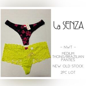 🆕LA SENZA - NWT - M MEDIUM - 2PC BRAZILIAN / THONG PANTY LOT